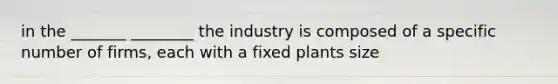 in the _______ ________ the industry is composed of a specific number of firms, each with a fixed plants size