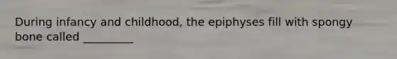 During infancy and childhood, the epiphyses fill with spongy bone called _________
