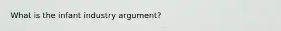 What is the infant industry argument?