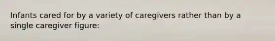 Infants cared for by a variety of caregivers rather than by a single caregiver figure: