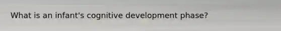 What is an infant's cognitive development phase?