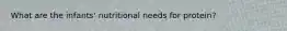 What are the infants' nutritional needs for protein?
