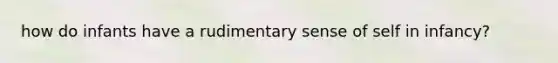 how do infants have a rudimentary sense of self in infancy?