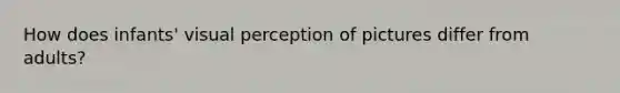 How does infants' visual perception of pictures differ from adults?