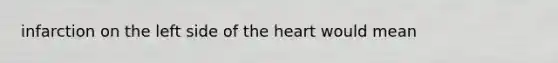 infarction on the left side of the heart would mean