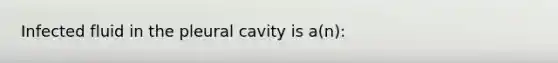 Infected fluid in the pleural cavity is a(n):