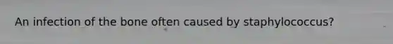 An infection of the bone often caused by staphylococcus?