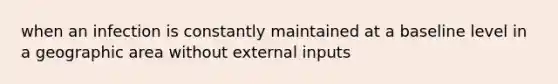 when an infection is constantly maintained at a baseline level in a geographic area without external inputs