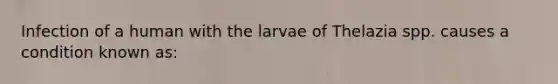 Infection of a human with the larvae of Thelazia spp. causes a condition known as: