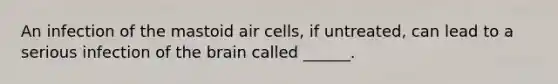 An infection of the mastoid air cells, if untreated, can lead to a serious infection of the brain called ______.