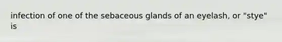 infection of one of the sebaceous glands of an eyelash, or "stye" is