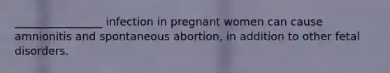 ________________ infection in pregnant women can cause amnionitis and spontaneous abortion, in addition to other fetal disorders.