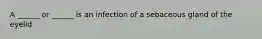 A ______ or ______ is an infection of a sebaceous gland of the eyelid