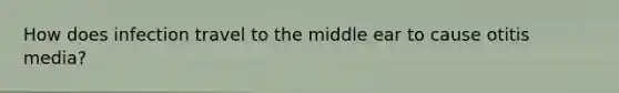 How does infection travel to the middle ear to cause otitis media?