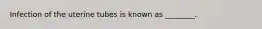 Infection of the uterine tubes is known as ________.