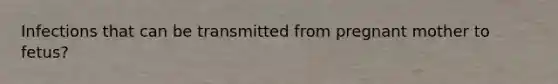 Infections that can be transmitted from pregnant mother to fetus?