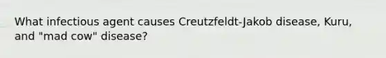 What infectious agent causes Creutzfeldt-Jakob disease, Kuru, and "mad cow" disease?