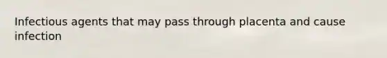Infectious agents that may pass through placenta and cause infection