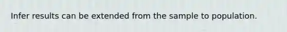 Infer results can be extended from the sample to population.