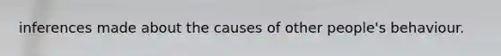 inferences made about the causes of other people's behaviour.