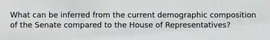 What can be inferred from the current demographic composition of the Senate compared to the House of Representatives?