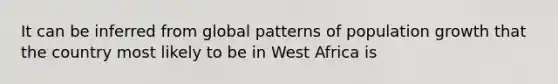 It can be inferred from global patterns of population growth that the country most likely to be in West Africa is