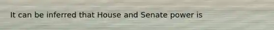 It can be inferred that House and Senate power is