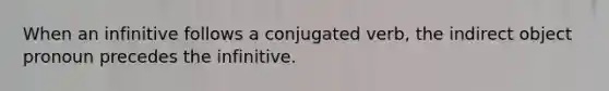 When an infinitive follows a conjugated verb, the indirect object pronoun precedes the infinitive.