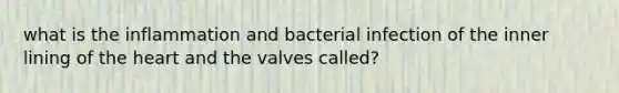 what is the inflammation and bacterial infection of the inner lining of the heart and the valves called?