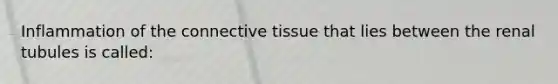 Inflammation of the connective tissue that lies between the renal tubules is called: