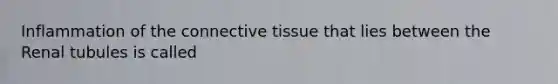 Inflammation of the connective tissue that lies between the Renal tubules is called