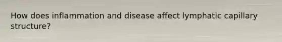 How does inflammation and disease affect lymphatic capillary structure?