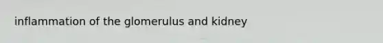 inflammation of the glomerulus and kidney