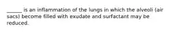 ______ is an inflammation of the lungs in which the alveoli (air sacs) become filled with exudate and surfactant may be reduced.