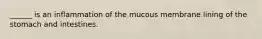 ______ is an inflammation of the mucous membrane lining of the stomach and intestines.