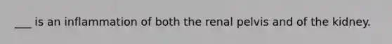 ___ is an inflammation of both the renal pelvis and of the kidney.