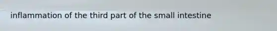 inflammation of the third part of <a href='https://www.questionai.com/knowledge/kt623fh5xn-the-small-intestine' class='anchor-knowledge'>the small intestine</a>