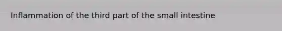 Inflammation of the third part of <a href='https://www.questionai.com/knowledge/kt623fh5xn-the-small-intestine' class='anchor-knowledge'>the small intestine</a>