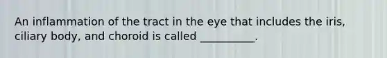 An inflammation of the tract in the eye that includes the iris, ciliary body, and choroid is called __________.