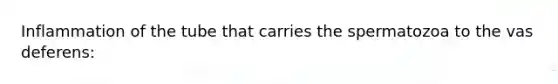 Inflammation of the tube that carries the spermatozoa to the vas deferens: