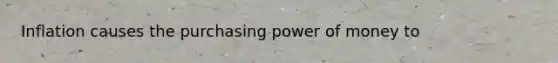 Inflation causes the purchasing power of money to