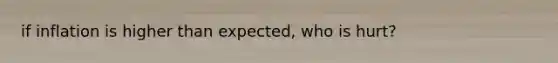 if inflation is higher than expected, who is hurt?
