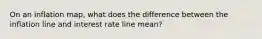 On an inflation map, what does the difference between the inflation line and interest rate line mean?