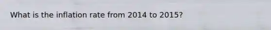 What is the inflation rate from 2014 to 2015?