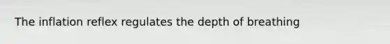 The inflation reflex regulates the depth of breathing