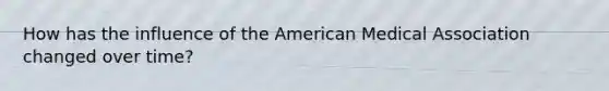 How has the influence of the American Medical Association changed over time?