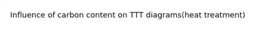 Influence of carbon content on TTT diagrams(heat treatment)