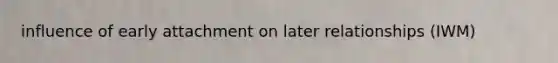 influence of early attachment on later relationships (IWM)