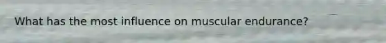 What has the most influence on muscular endurance?