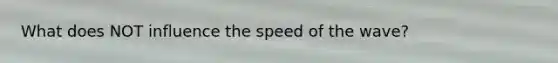 What does NOT influence the speed of the wave?